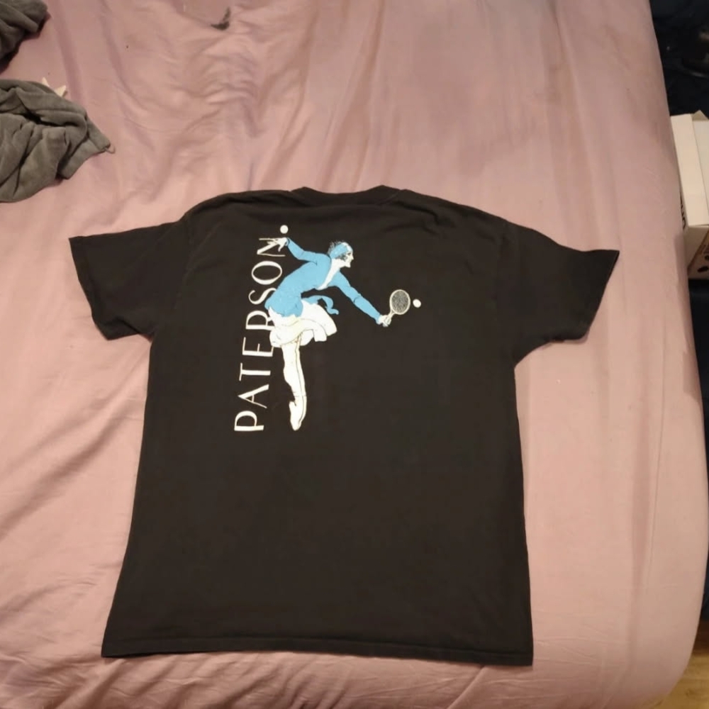 Black Paterson T-Shirt with Tennis Graphic
